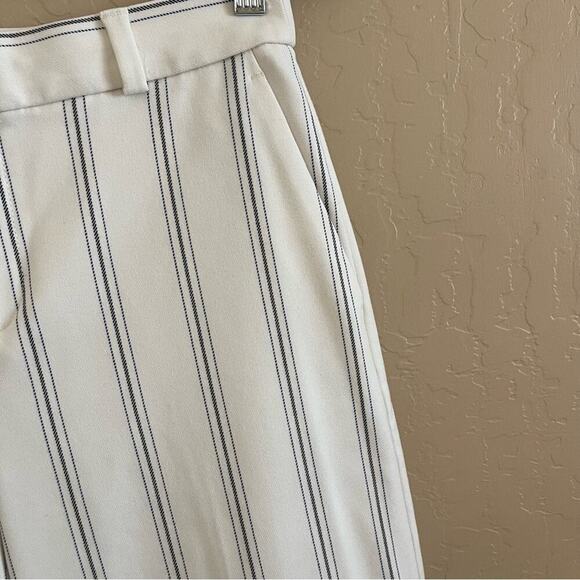 Banana Republic Blake Crop White Stripe Wide Leg Pants - Picture 2 of 10
